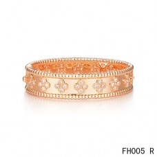 VAN CLEEF ARPELS PERLEE CLOVER BRACELETPink GOLDMEDIUM MODEL