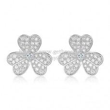 Van Cleef Arpels Frivole Earrings White Gold With Pave Diamond