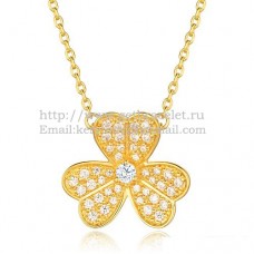 Van Cleef Arpels Frivole Necklace Yellow Gold With Pave Diamonds