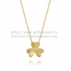 Van Cleef Arpels Frivole Necklace Yellow Gold With Round Diamonds