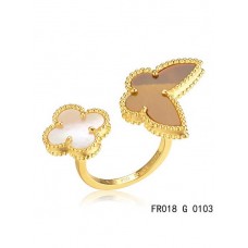 Van Cleef Arpels Luck Alhambra Between The Finger Ring Yellow Gold Stone Combination Van Cleef Arpels Luck Alhambra Between The Finger Ring Yellow Gold Stone Combination