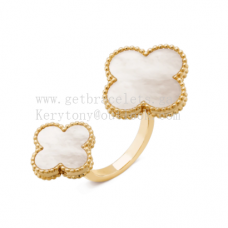 Van Cleef Arpels Magic Alhambra Between the Finger Ring Yellow Gold and White Gold