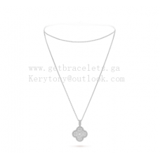 Van Cleef Arpels Magic Alhambra Long Necklace White Gold with Pave Diamonds