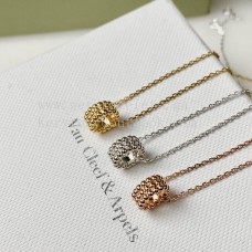 Van Cleef Arpels Perlee Pearls Necklace 3 Rows Yellow Gold/Rose Gold/White Gold