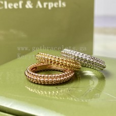 Van Cleef Arpels Perlee Pearls Ring 3 Rows Yellow Gold/Rose Gold/White Gold