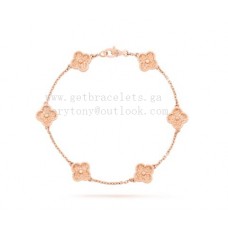 Van Cleef Arpels Sweet Alhambra Bracelet 6 Motifs Rose Gold