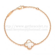 Van Cleef Arpels Sweet Alhambra Bracelet Pink Gold With White Mother Of Pearl