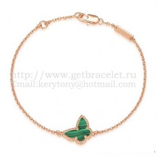 Van Cleef Arpels Sweet Alhambra Butterfly Bracelet Pink Gold With Lapis Stone Mother Of Pearl
