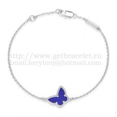 Van Cleef Arpels Sweet Alhambra Butterfly Bracelet White Gold With Lapis Stone Mother Of Pearl