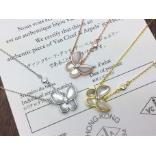 Van Cleef Arpels Two Butterfly Pendant Mother-of-pearl Diamond