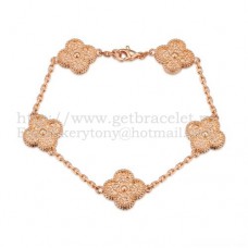 Van Cleef Arpels Alhambra Bracelet 5 Motifs Pink Gold