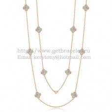 Van Cleef Arpels Alhambra Necklace Pink Gold 10 Motifs With Gray Mother Of Pearl