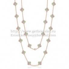 Van Cleef Arpels Alhambra Necklace Pink Gold 20 Motifs With Gray Mother Of Pearl