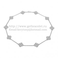 Van Cleef Arpels Alhambra Necklace White Gold 10 Motifs