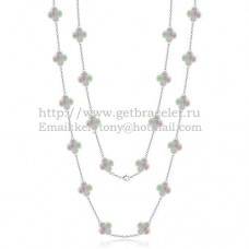 Van Cleef Arpels Alhambra Necklace White Gold 20 Motifs With Gray Mother Of Pearl