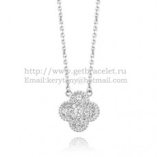 Van Cleef Arpels Alhambra Pendant White Gold With Diamonds