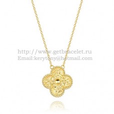 Van Cleef Arpels Alhambra Pendant Yellow Gold With Round Diamonds