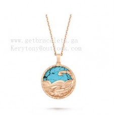 Van Cleef Arpels Zodiaque Long Necklace Scorpii  Rose Gold Turquoise