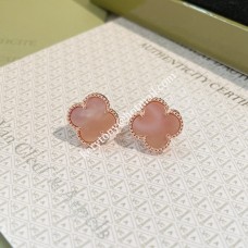 Van Cleef Arpels Alhambra Earring Rose Gold With Pink Mother-of-Pearl Imitation