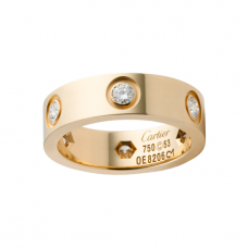 Cartier Love Ring In Pink Gold Set With 6 Diamonds